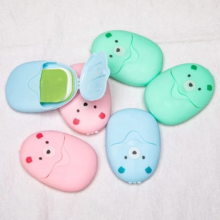 Case de Ursinho com 50 folhas de Papel Sabonete que Dissolvem Magicamente na Água